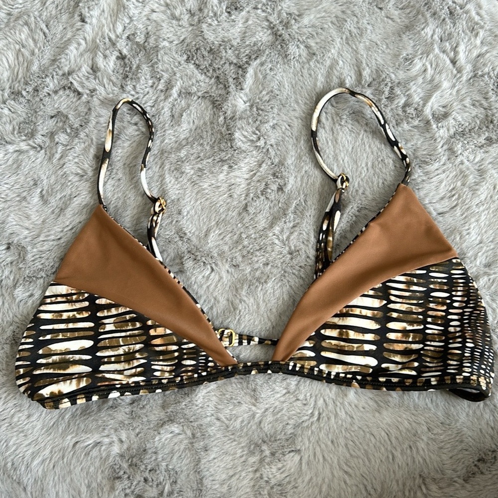 Issa de’ mar Malia Bikini Top in Pebble & Cafe L - Picture 3 of 6